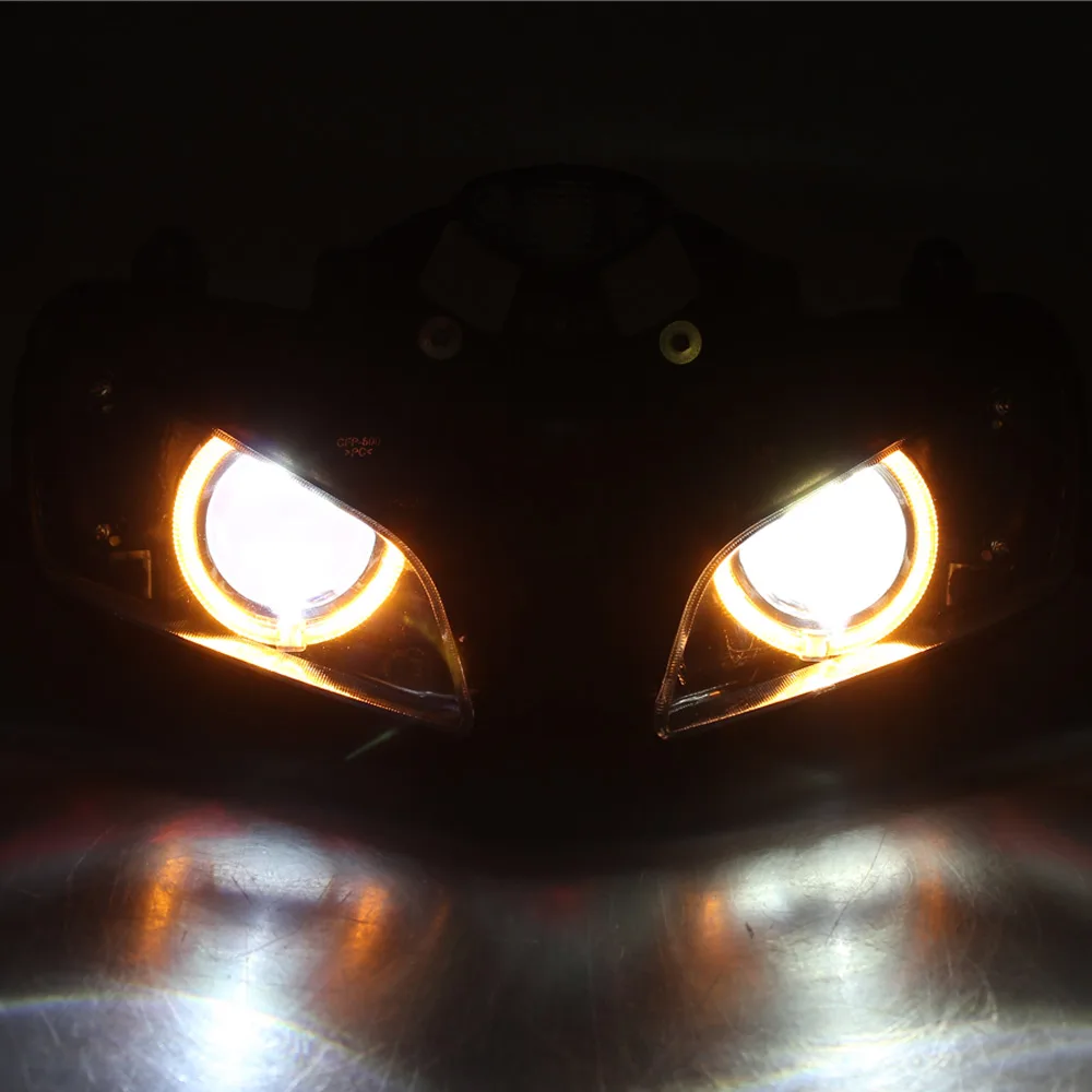 Motorcycle Headlight Fully Assembled Projector Headlamp Devil Eyes Light For Honda CBR600RR F5 2003 2004 2005 2006