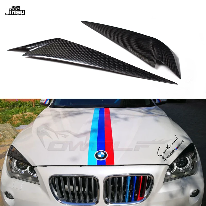 

X1 E84 Carbon Fiber Headlights Eyebrows Eyelids Stickers For BMW X1 sDrive18i xDrive20i 25i 28i 35i Front Headlamp Eyebrow 2pcs