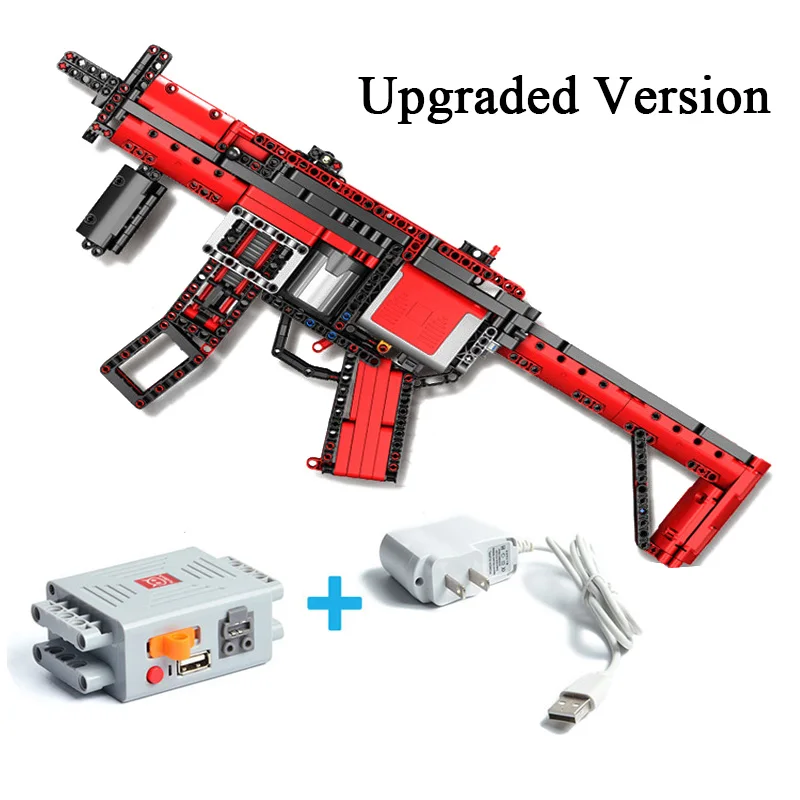 

NEW Upgraded Electric Motor Power Toys Technical MP5 Submachine Guns Model Building Block DIY Brick Boys Gifts