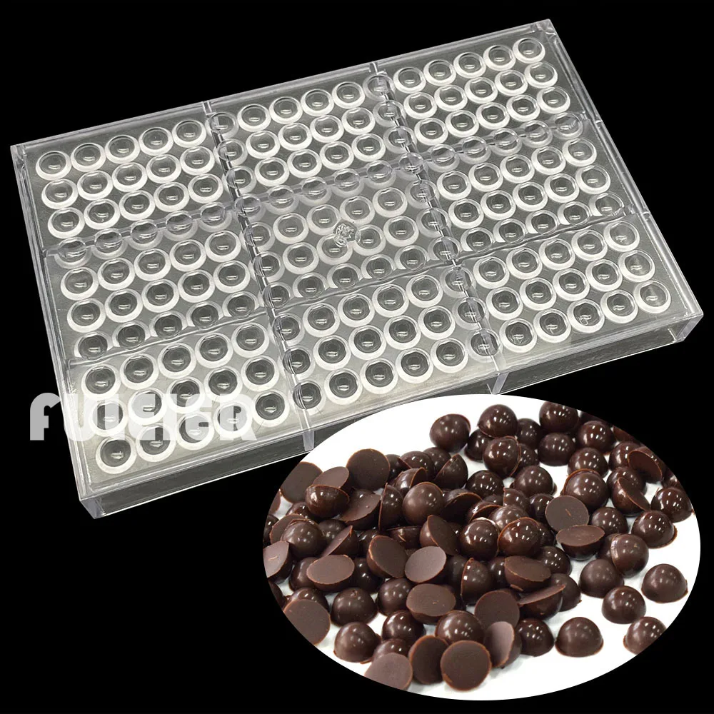 

160-hole Mini Round Half Ball Polycarbonate Chocolate Mold Small Granular Beans Baking Candy Mould Bakeware Cake Decoration Tool