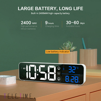 Music LED Digital Alarm Clock Temperature Date Display Desktop Mirror Clocks Rechargeable Electronic Clock Home Table Decoration