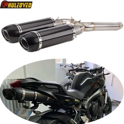 For Yamaha FZ6 FZ6N FZ6S FZ6 FAZER FZ6 S2 FZ6 FAZER S2 2004-2011 Motorcycle Exhaust Muffler MiddleLink Pipe Real Carbon Muffler