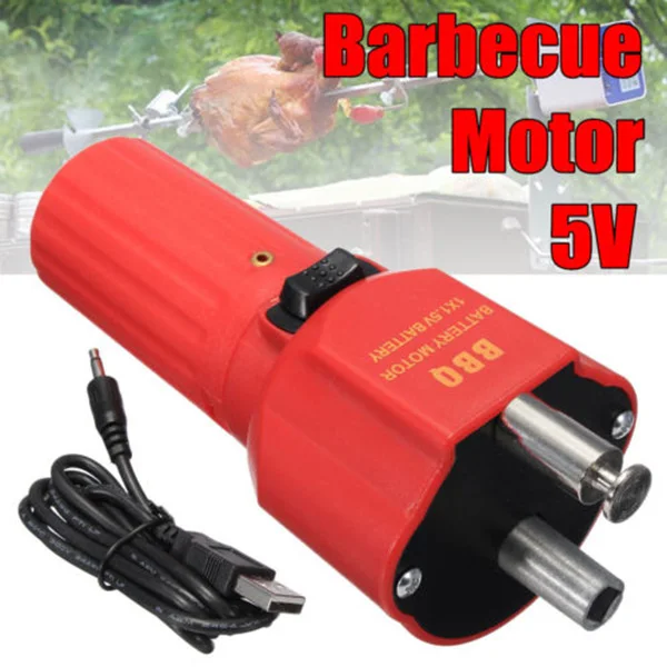 Outdoor Picnic USB Barbecue Motor Rotisserie Rotator BBQ Grill Motor Roast Bracket Holder Supplies Kitchen Gadget Cooking Tools