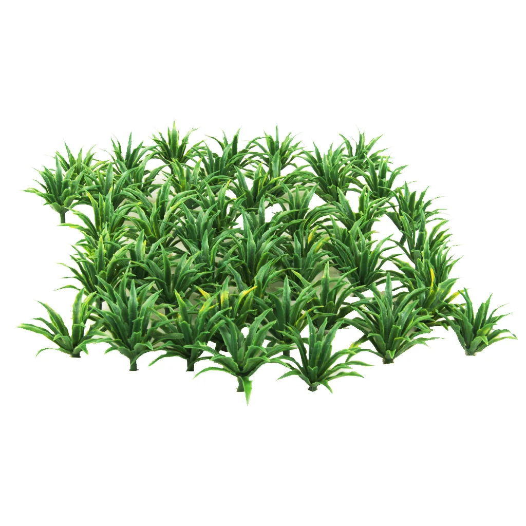 50pcs Model Train Grass Shrubs Railroad Architecture Diorama HO Scale for DIY Crafts or Building Models