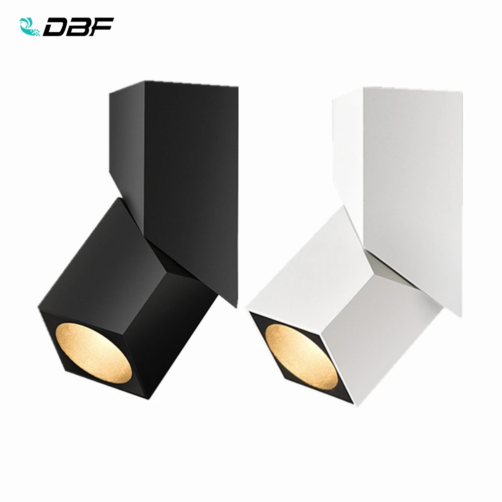 

[DBF]Adjustable Angle Square Surface Mounted Downlight 10W 12W 15W LED Ceiling Spot Light 3000K/4000K/6000K High CRI