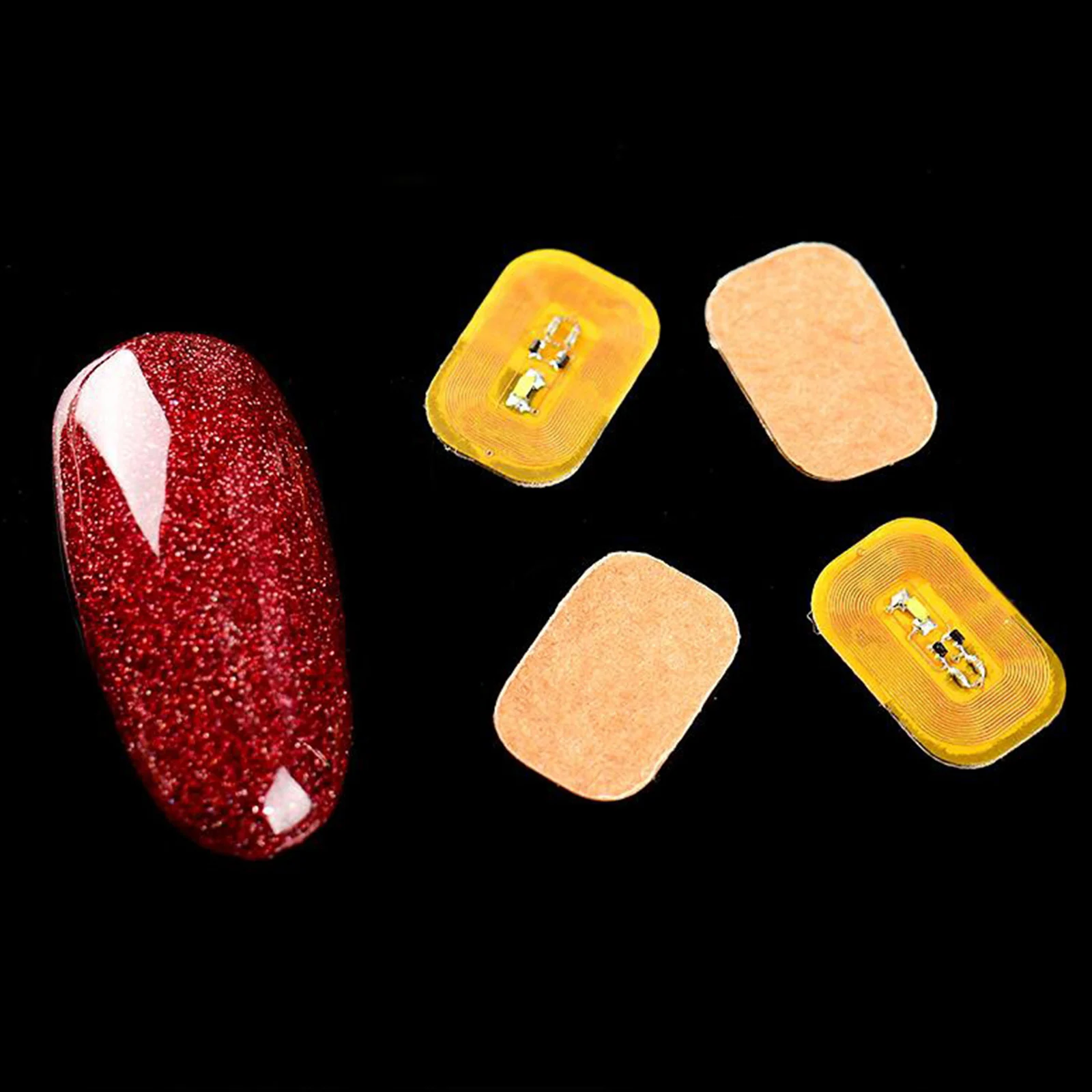 2Pcs NFC Chip Nail Art Sticker Tips Light Scintillation Decal Color Light LED Light Flash Party Decor Nail Decals Nail Art Tool