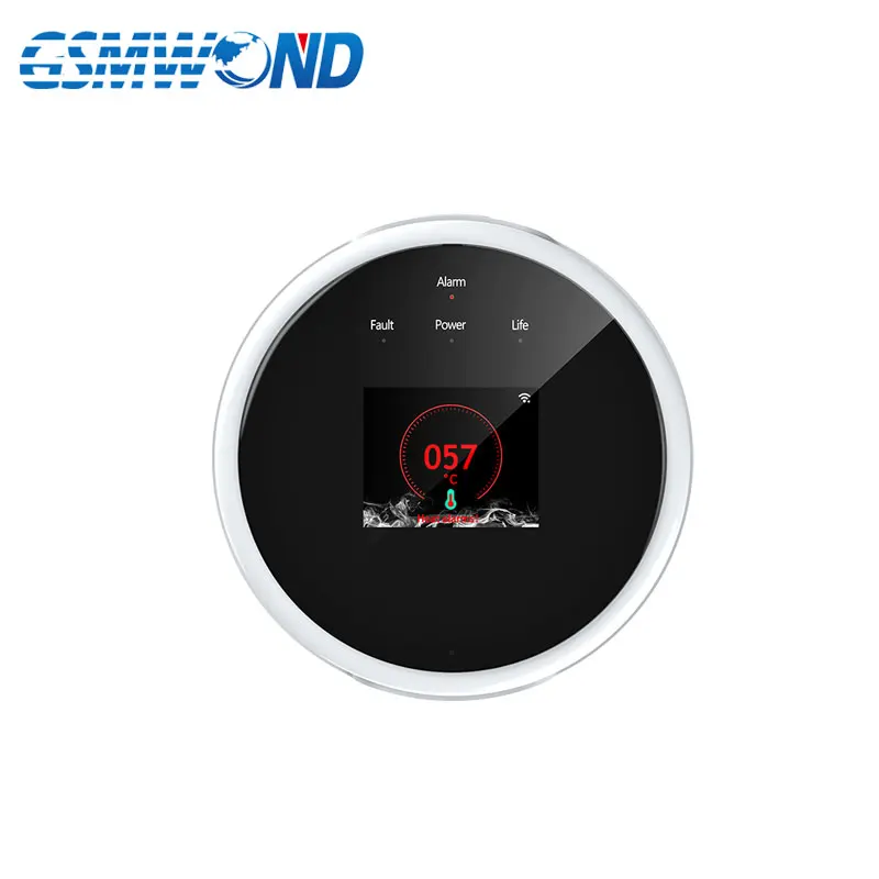 Casa inteligente wi fi sensor de vazamento de gás display led tela detector de temperatura combustível tuya lpg vazamento de gás alarme segurança