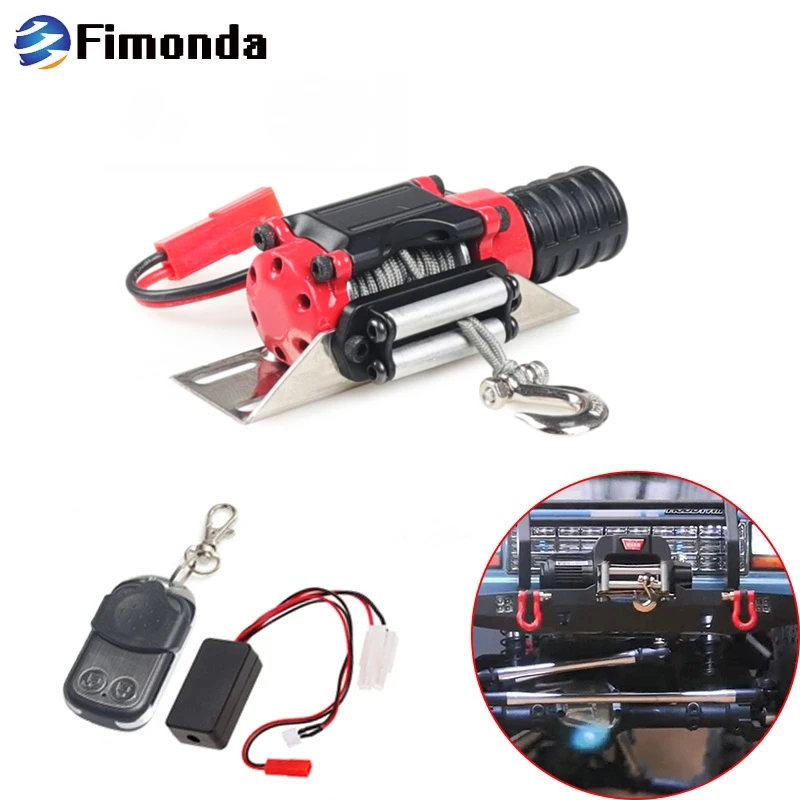 Automatic Winch and Wireless Remote Controller Receiver for 1/10 RC Crawler Car Axial SCX10 TRX4 D90 KM2 TF2 Tamiya CC01