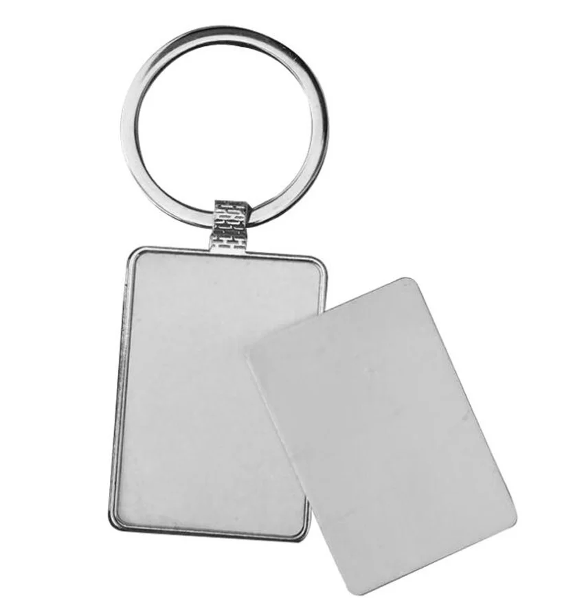 

10pcs/Lot Sublimation DIY White Blank Metal Rectangle Keychain