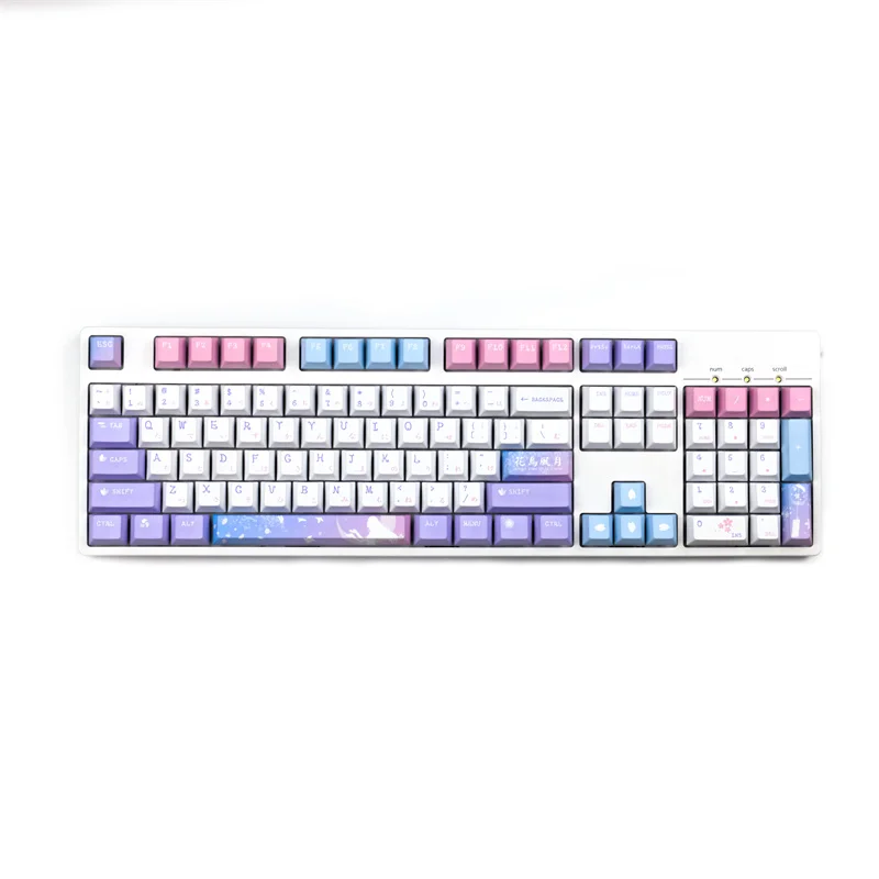 Imagem -06 - Chaves Cherry Perfil Keycap 1.75u 2u Shift Dye-subbed Rainbow Keycaps Magical Girl Estilo Japonês para Teclado Mecânico Pbt126