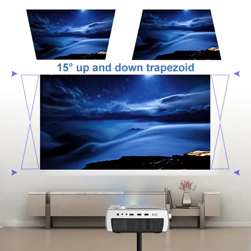 Mini projetor LED para telefone, Full HD 1080P, Wi-Fi, 5G, suporte Android 12, IOS, 14 Native, 1920x1080P, cinema em casa