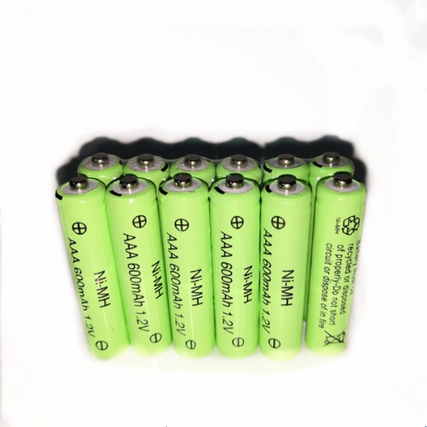 12pcs/lot 1.2v 600mAh AAA rechargeable battery remote control toy NI-MH rechargeable rechargeable battery