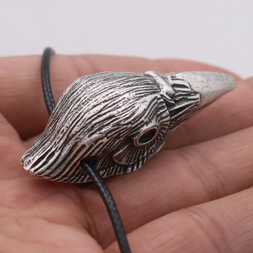 viking raven head pendant black bird charm men necklace Goth Odin Raven Skull Jewelry Amulet Talisman Gothic Animal Bird Pendant