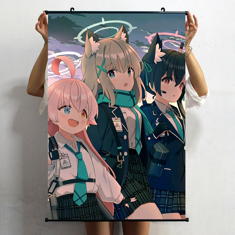 Game Blue Archive Kuromi Serika Sunaookami Shiroko Poster Wall Scroll Home Decor HD Print Living Room Decorative Collection Art