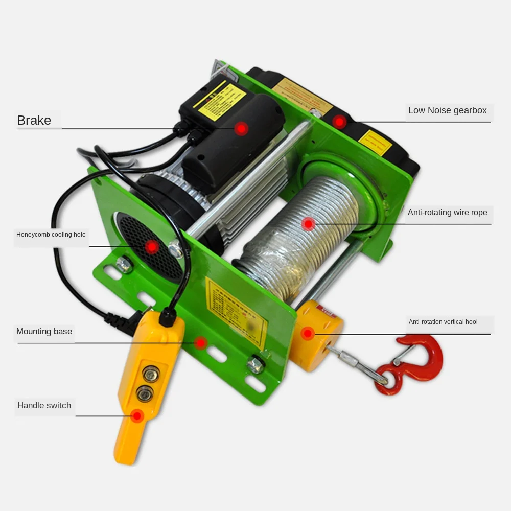 220/380V 200-1000kg 30m paranco elettrico per uso domestico piccola gru paranco multifunzione piccolo argano