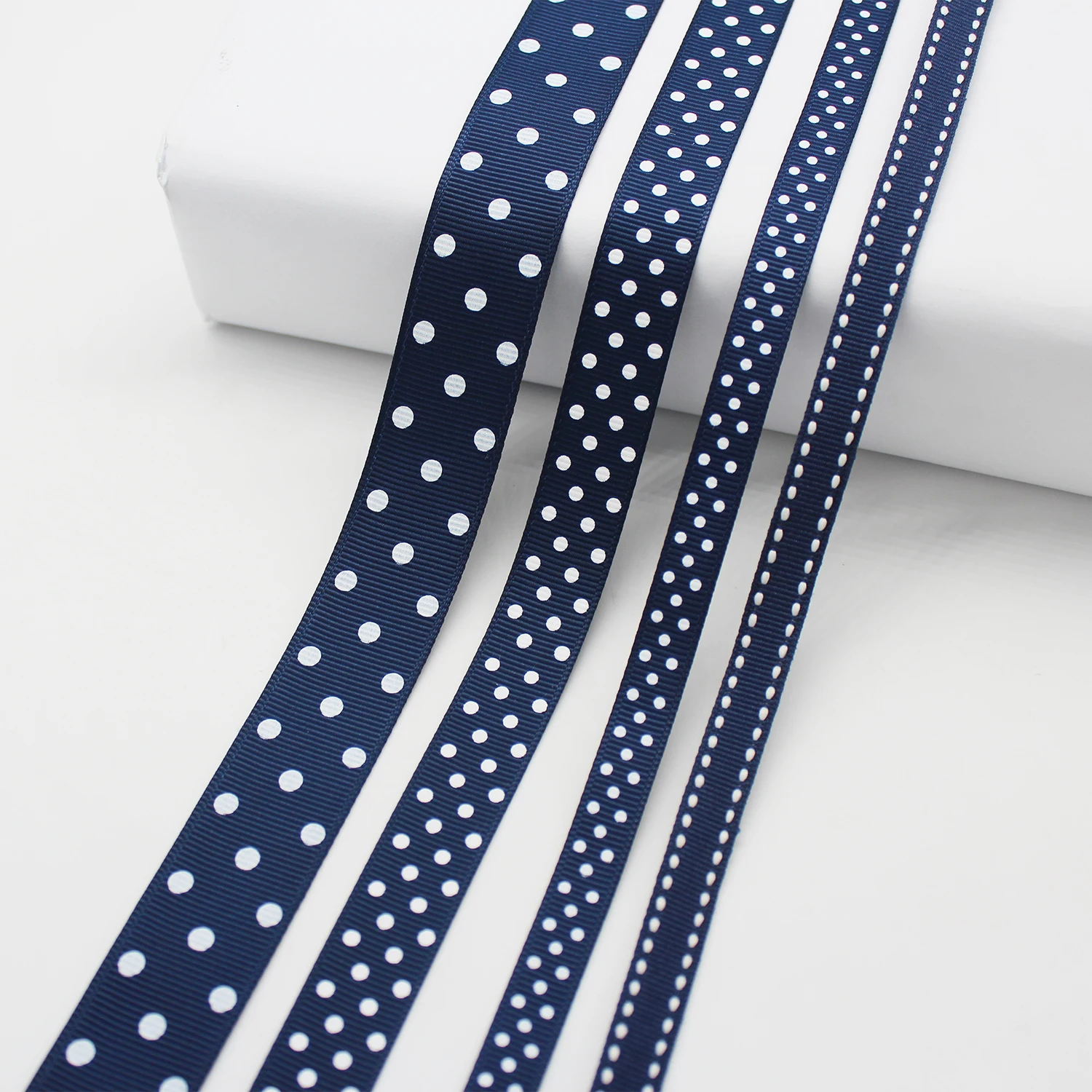 5 Meter/Lot Navy Blue Solid Color Grosgrain Ribbon Satin Ribbon Dot Printed Tapes DIY Craft Accessories 6mm 9mm 16mm 25mm 38mm