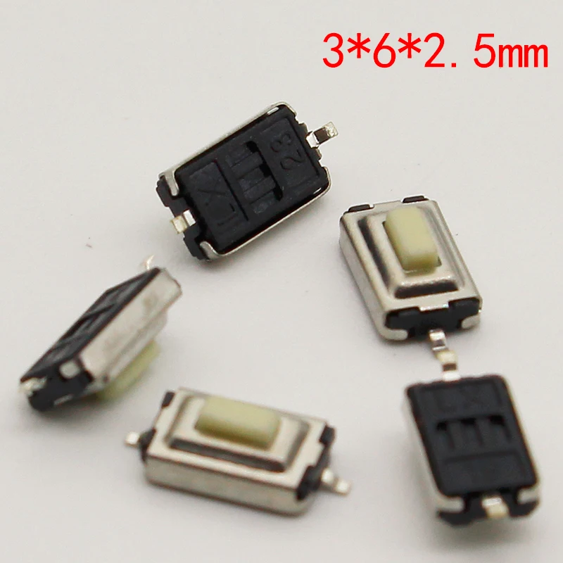 50pcs/lot SMT 3x6x2.5MM 2PIN Tactile Tact Push Button Micro Switch G73 Self-reset Momentary