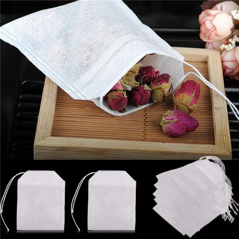 Teabags 100Pcs/lot Empty Tea Bags With String Heal Seal Filter Paper For Herb Loose Tea Infuser 5.5 X 7CM