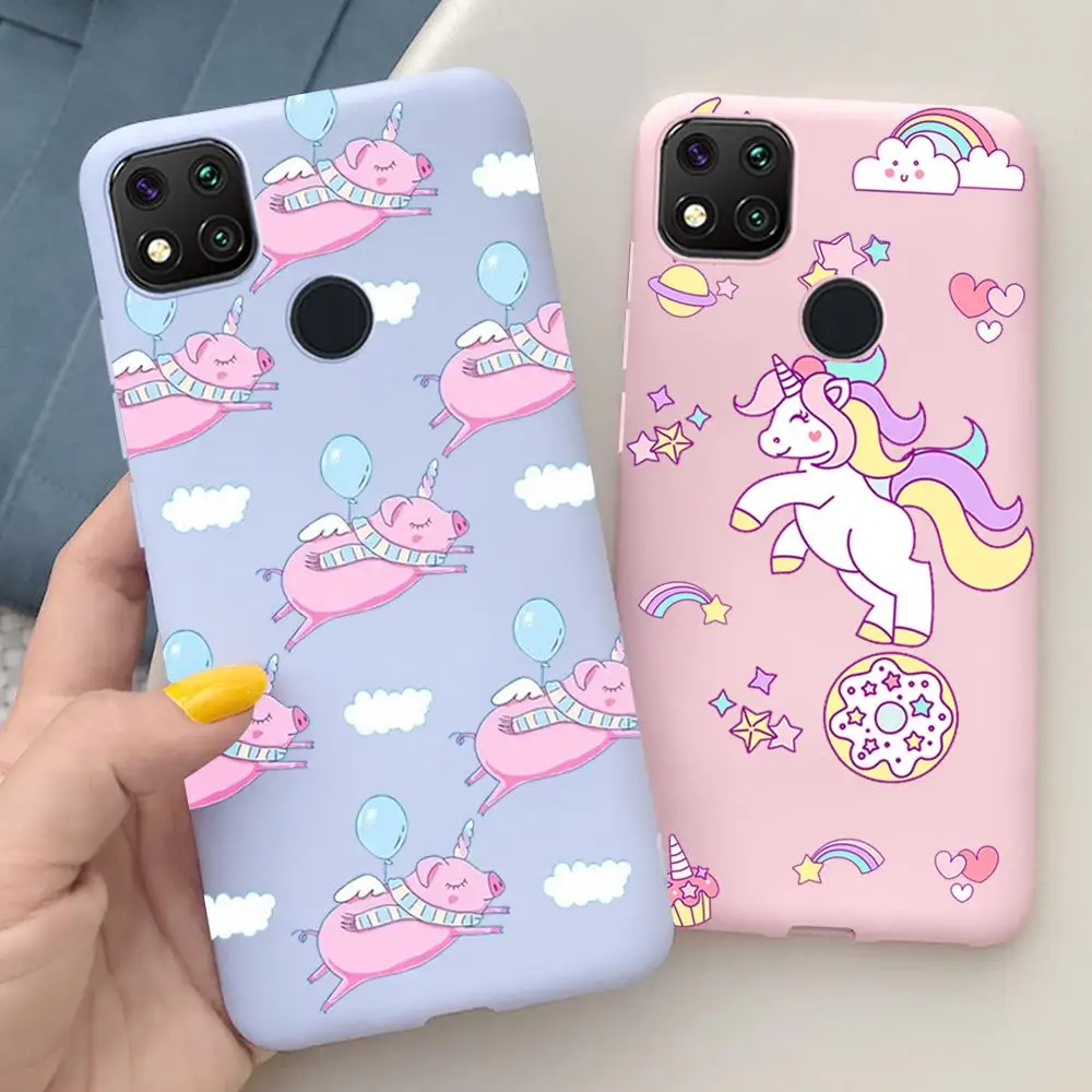 Cartoon Unicorn Cover For Xiaomi Redmi 9c 9a 9 8 8a 7a 7 6a 6 Note8t Note8 Pro Note9 pro Max Note9s Candy Silicone Case Soft