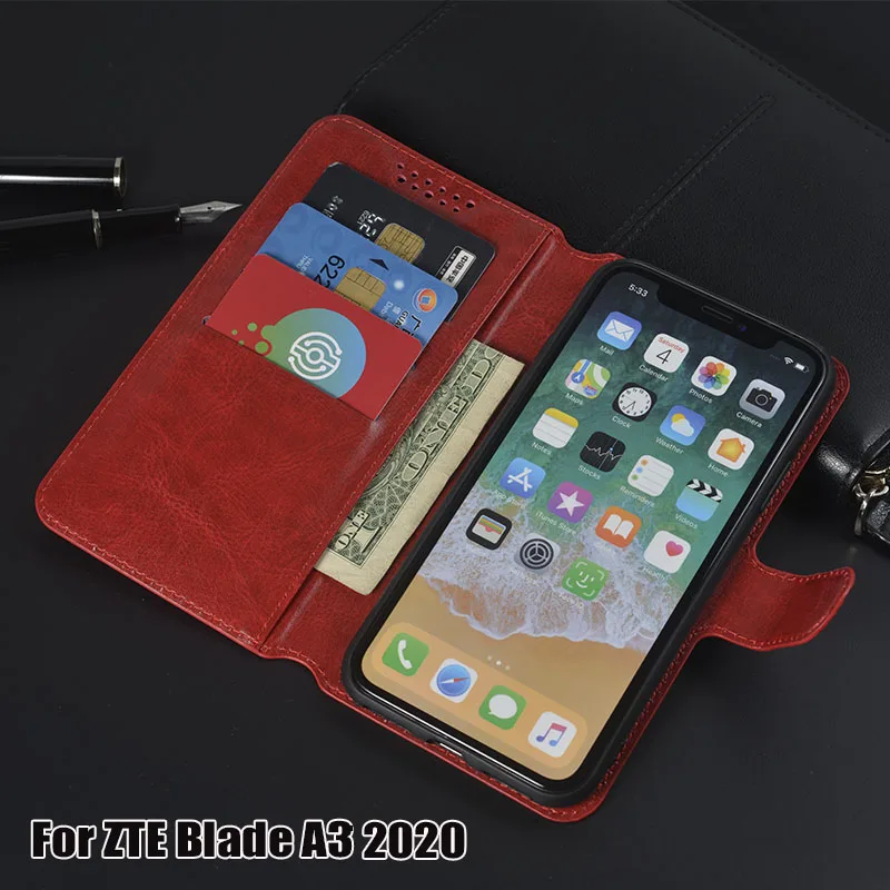 Luxury PU Leather Cover Case For ZTE Blade A3 2020 Case Flip Protective Phone Back Cover Bag Capa For ZTE Blade A3 2020