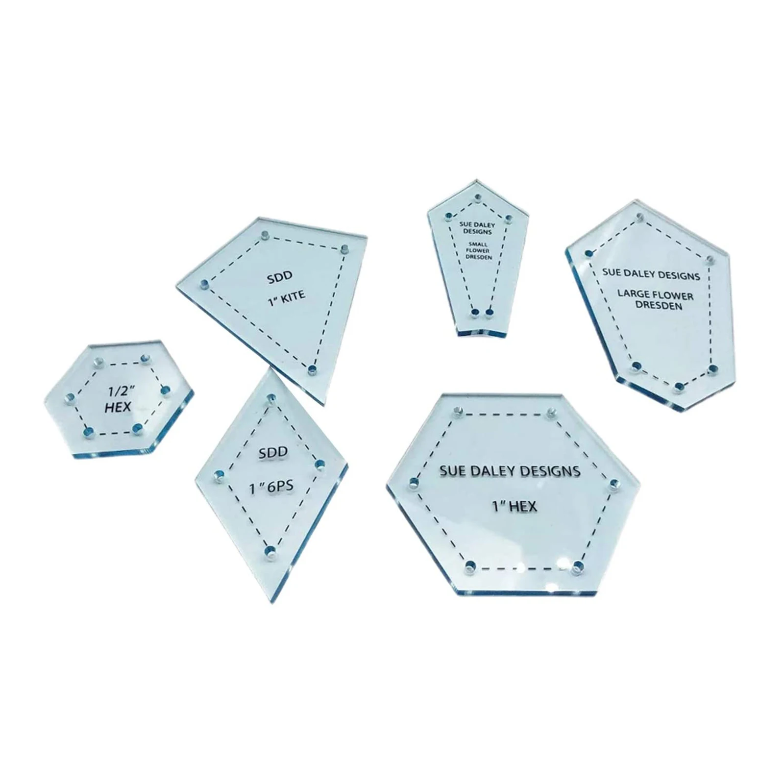 Hexagon Templates for Patchwork Paper Quilting Sewing Craft DIY Six Sizes