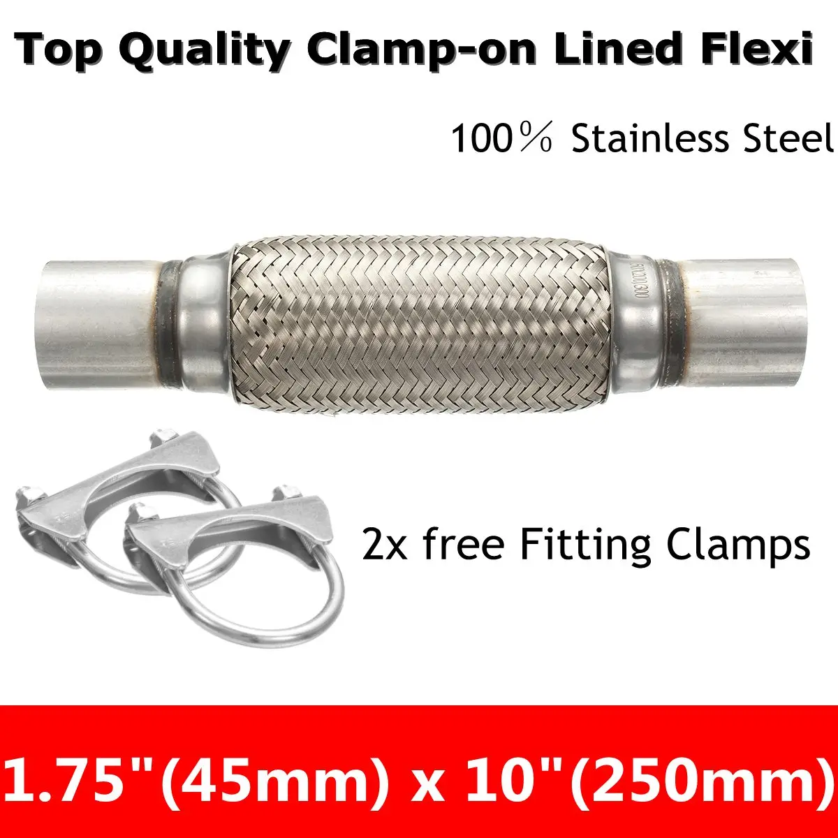 NEW Stainless Exhaust Flex Tube Joint Flexi Repair Flexi pipe 300x63 50mm 250x45mm 200x76 50 46mm 150x76 63mm 100 57mm