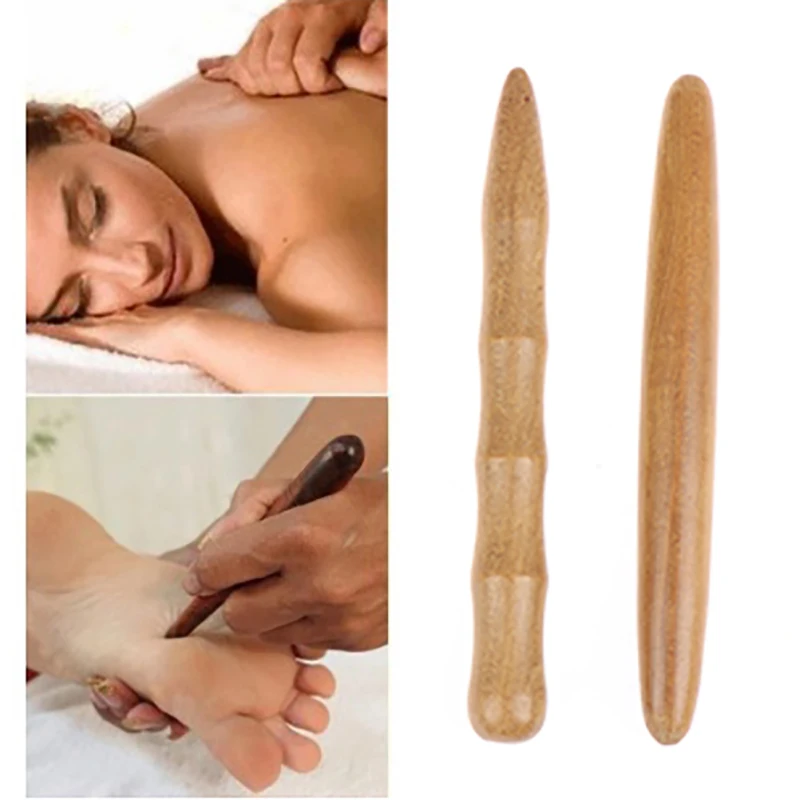 1PCS Wooden Body Massage Stick Meridians Relieve Muscle Soreness Relaxing Tool Foot Reflexology Massager