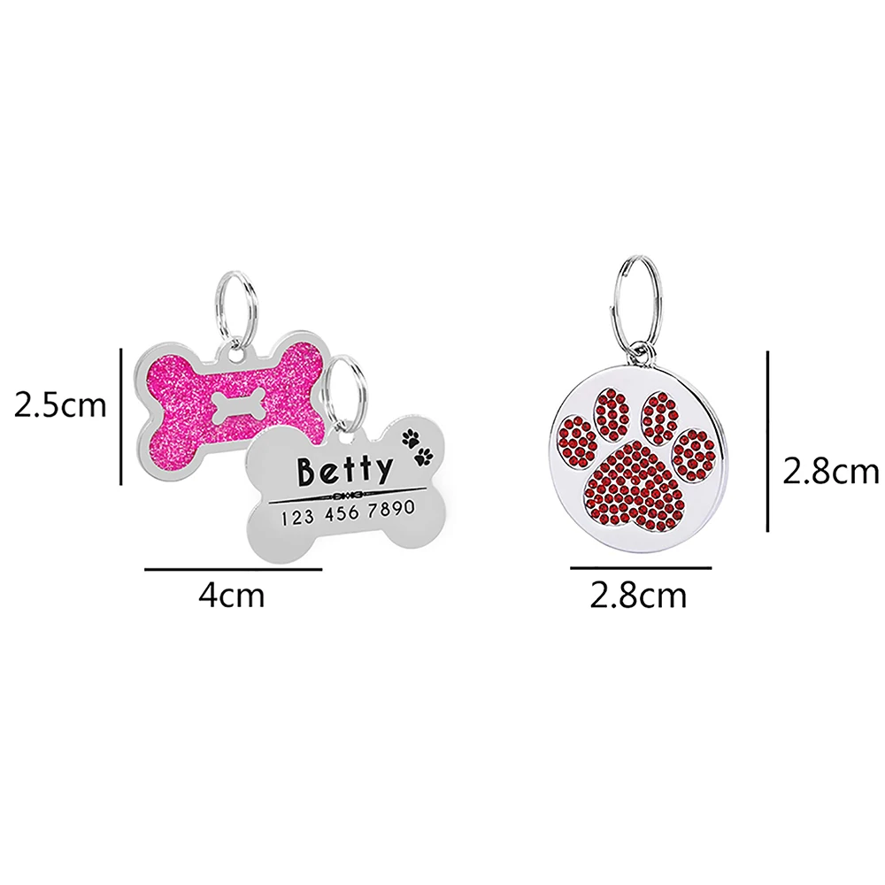 Personalized Dog Tags Pet ID Tag Engraved Name Tag for Dogs Cat Puppy Pets ID Name Collar Dog Nameplate Pet Accessories Bulldog