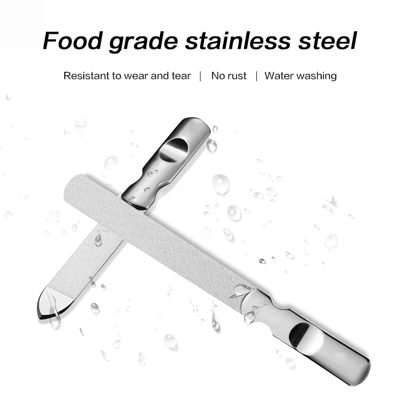 Professional Double Sided Nail File Stainless Steel Sandpaper Nail Sanding Grinding Polishing Manicure Care Tools