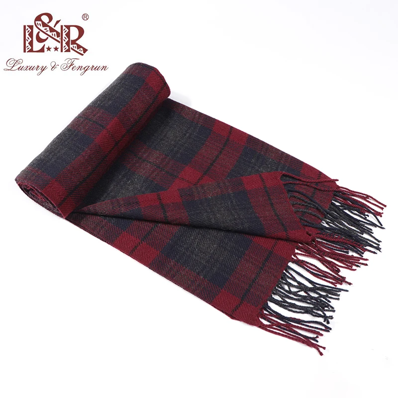 Cashmere Man Scarf Winter Warm Foulard Plaid Scarves Fashion Casual Scarfs Wool Bufandas Hombre Male Thickness Shawl Sjaal