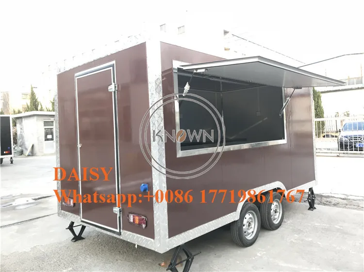 4M length street mobile fast food kiosk cart hot dog vending trailer trucks van for sale