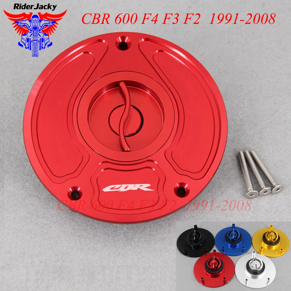 CNC Aluminum Keyless For Honda CBR 600 F4 F3 F2 1991-2008 Motorcycle Accessories Fuel Gas Tank Cap Cover