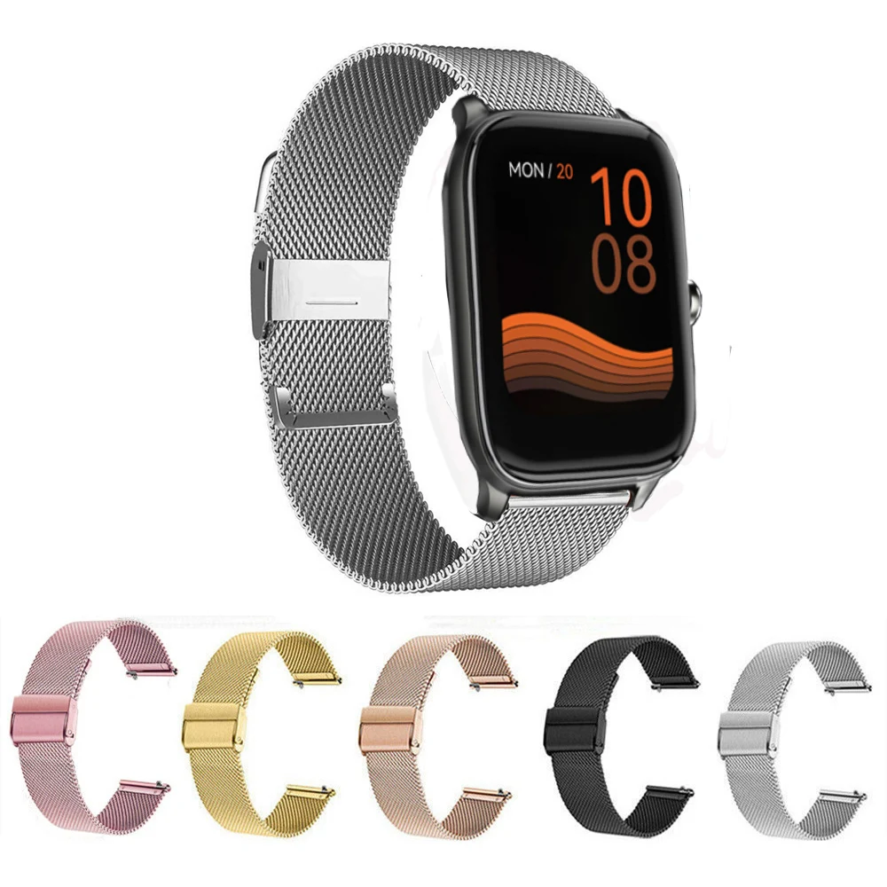 22mm milanese pulseiras de relógio para haylou gst relógio inteligente aço inoxidável pulseira esportiva para haylou ls05s/huawei gt 2 46mm pulseira de pulso