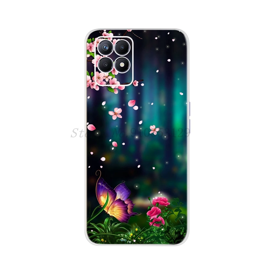 For Capa Realme 8 Pro Case Colorful Flower Printed Back Cover For Realme 8i 2021 Soft Case Fundas on Realme8 8 i 8Pro Bumper Bag