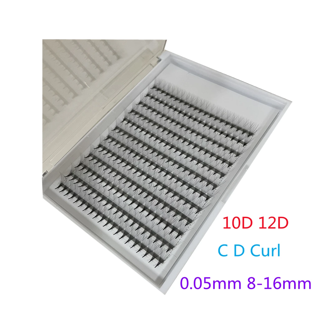 Big Eye's Secret 12 Rows 240 Fans Mega Volume Fans 8D 10D 12D 0.05mm Premade Fans Pointy Base Biggest Fan Eyelashes Extension