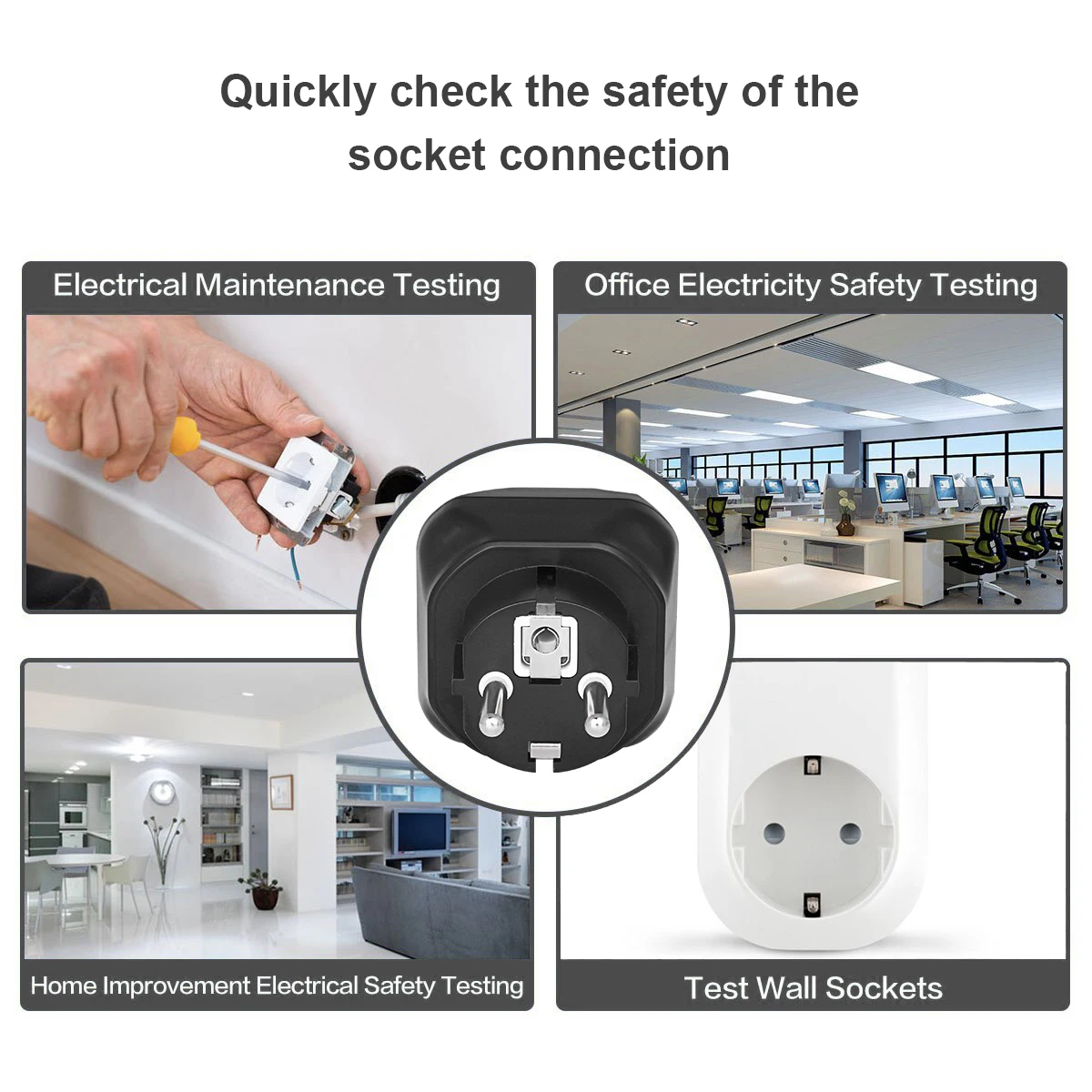 BSIDE AST01 Socket Tester Outlet EU US UK AU Plug Automatic Electric Circuit Polarity Voltage Detector Wall Plug Breaker Finder