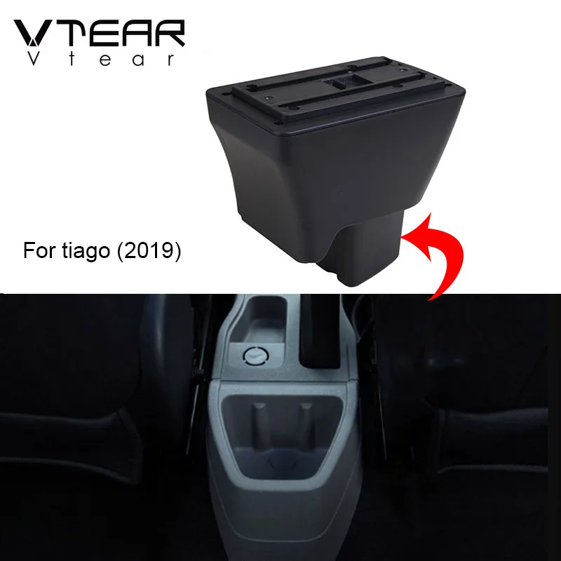 Vtear Armrest USB Cushion Covers Center Console Storage Box Car-styling Decoration Interior Accessories Organizer For Tata Tiago