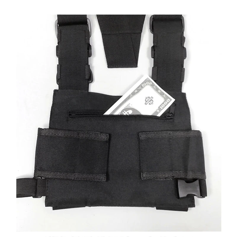 Street Style Military Chest Rig Bag for Men Black Hip Hop Functional Waist Packs Adjustable Vest Waistcoat walkie Chest Bags