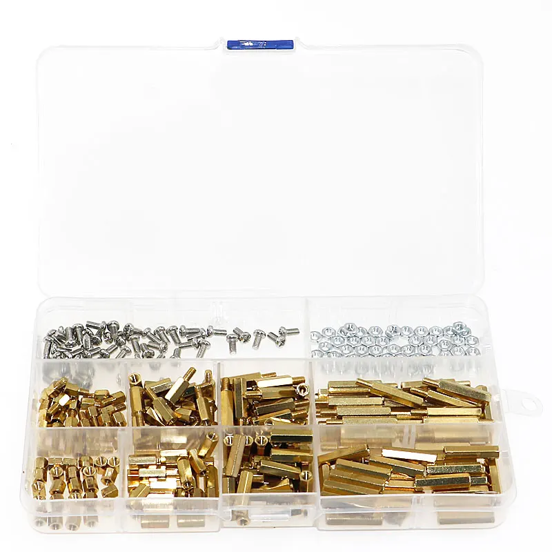 300PCS M3*5mm-M3*20+6MM Double-pass Copper Column Screw Kit Single Head Hexagon Copper Column Combination Box