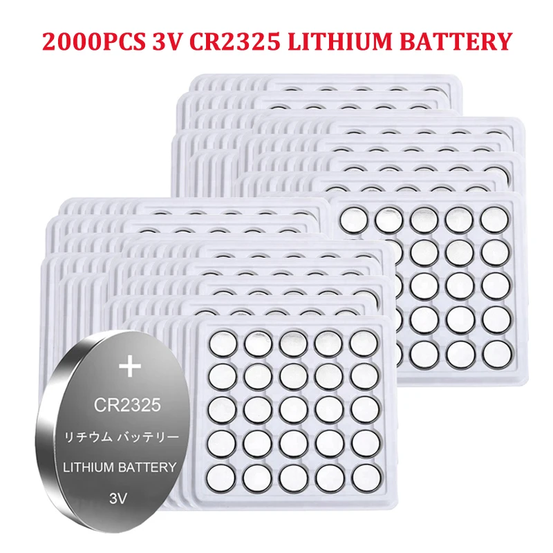 

2000pcs CR2325 3V battery BR2325 ECR2325 CR 2325 Lithium Button Cell Batteries Heart Rate Monitor Watches Cameras