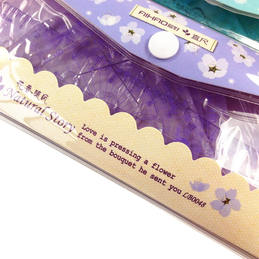 4 pz/pacco Bellissimo Fiore Righello Per Cucire Righelli di Quattro pezzi Per Patchwork Righello Strumento Regalo Promozionale di Cancelleria