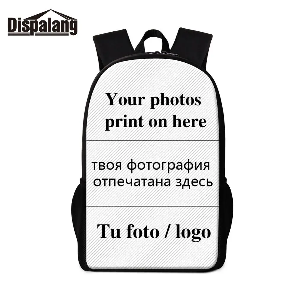 Personalized Custom Photo Children's School Backpack Unique DIY Casual Men's Women's Shoulder Bag for Traveling And School