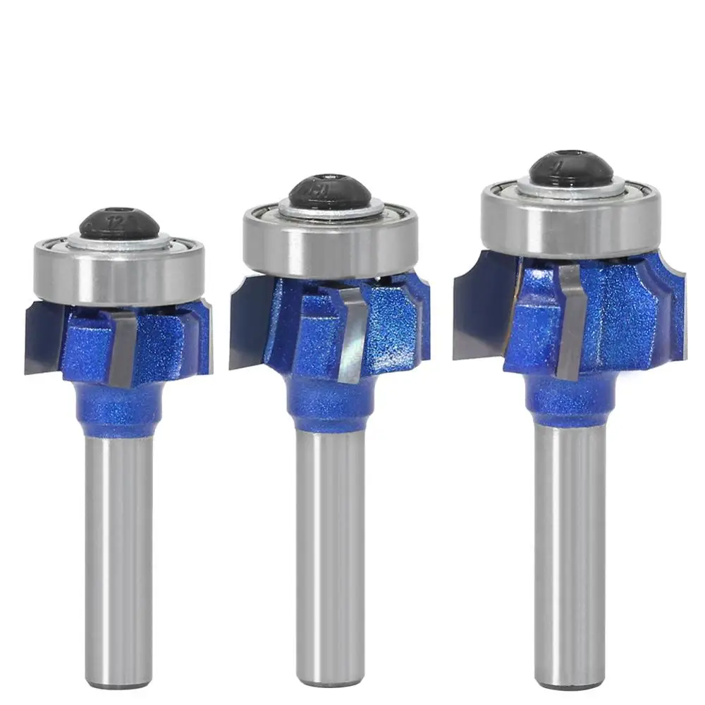 8mm Shank High Quality Woodworking Milling Cutter R1mm R2mm R3mm Trimming Knife Edge Trimmer 4 Teeth Wood Router Bit