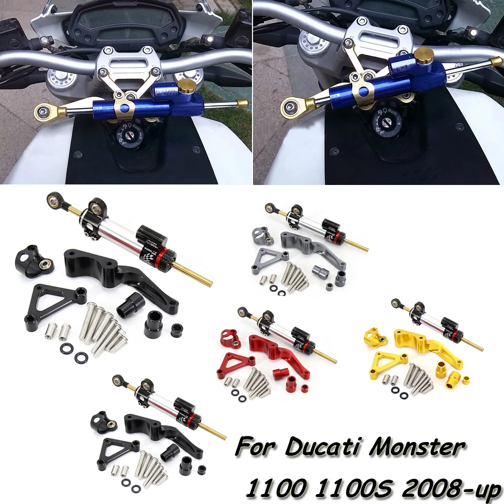 NEW Motorcycle Modified Steering Damper Stabilizer Mounting Bracket Support Kit For Ducati Monster 1100 1100S 2008-up