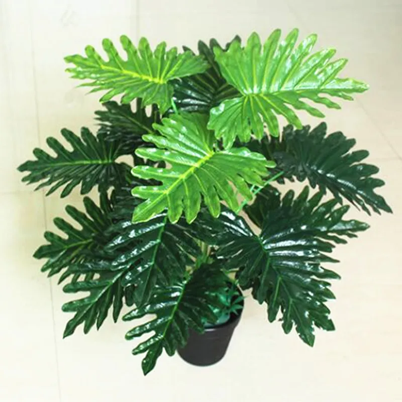 

19.5" Latex Fabric Party Artificial Plant Coconut Leave Fake Foliage Faux Plants Wedding Christmas Home Decor