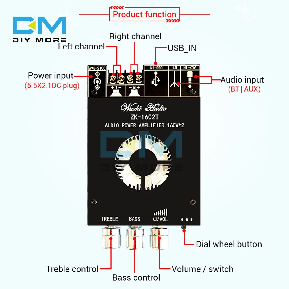 Bluetooth Audio Amplifier Module TDA7498E 160W x2
