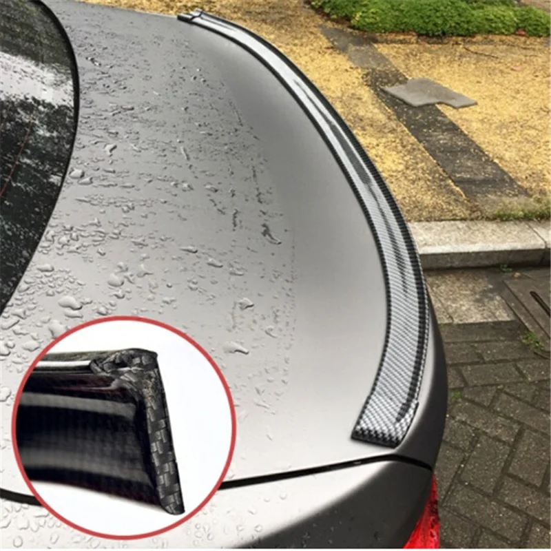 E60 Universele Spoiler Auto Sticker 1.5M Car-Styling 5D Carbon Rubber Tail Wing Solderen Diy Refit For BMW 5Series