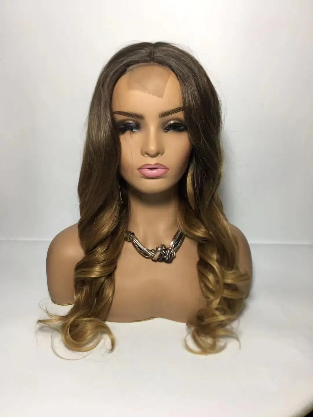 Beautiful synthetic wig machine made closure 20 inches