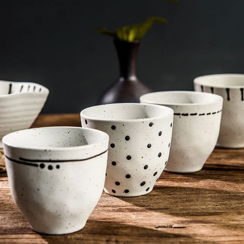 1pcs Japanese Teacup Retro Household Creative Ceramic Teacups High Level Lovers Drinking Cups