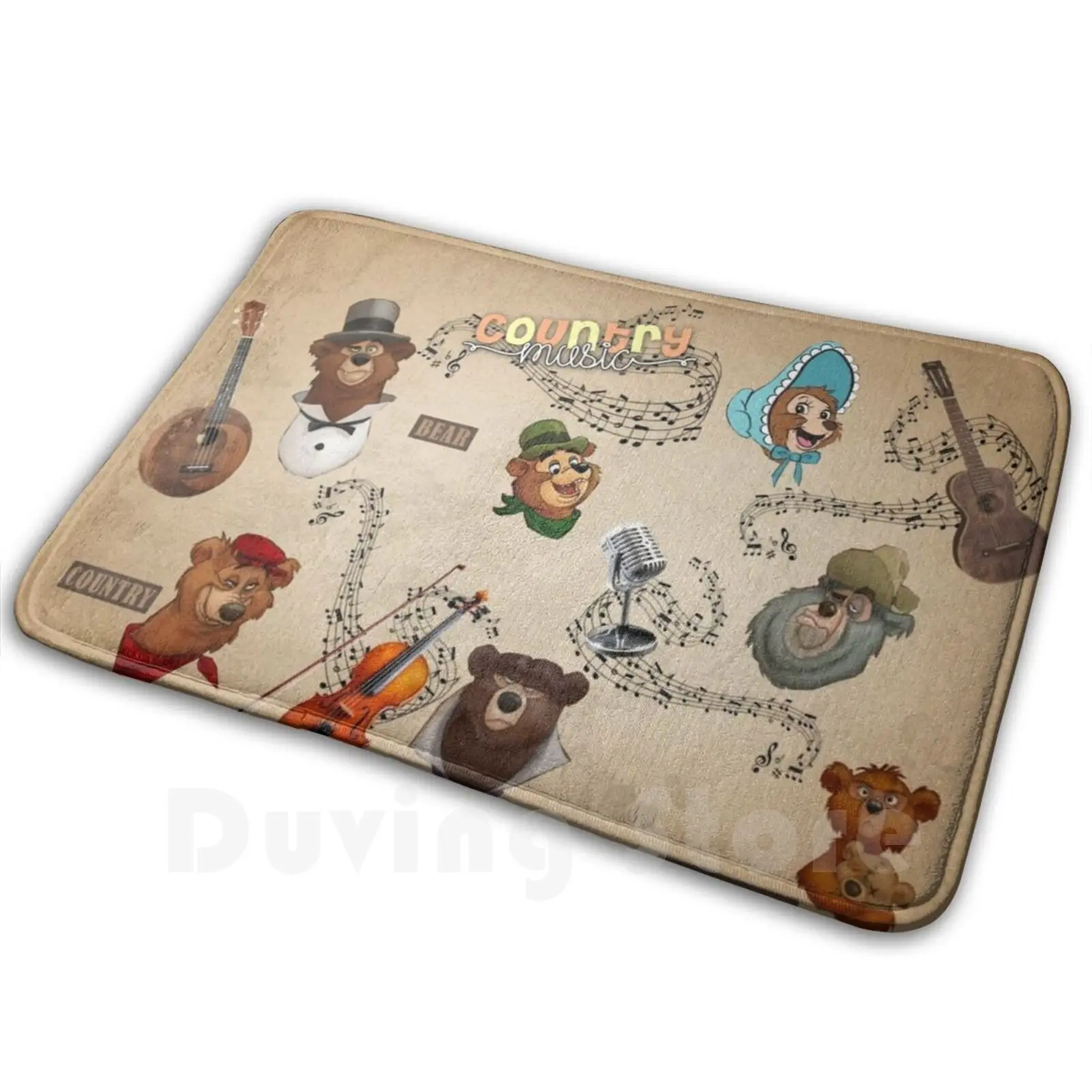 

Bears Family! Mat Rug Carpet Anti-Slip Floor Mats Bedroom Bears Country Wdw Magic Kingdom Wendell Big Al Cartoon Animated Movie